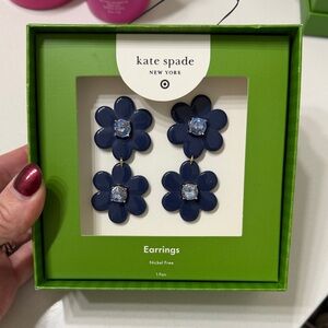 Kate Spade Navy Floral Earrings